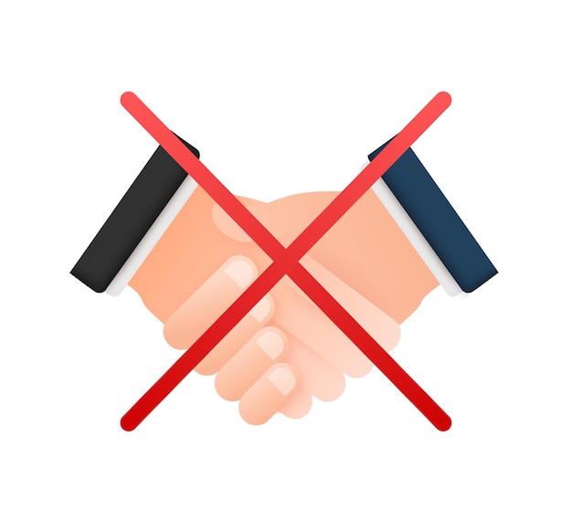 No shaking hands No dealing collaboration Business cooperation agreement Vector stock illustration