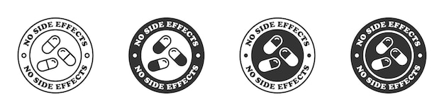 No side effects icon set Vector illustration