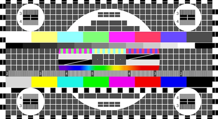Vector no signal tv, television test screen in case of no signal. test card or pattern, tv resolution test charts background. vector illustration.