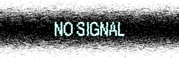 Vector 글리치 효과가 있는 신호 없음 사이버 보안 코딩 및 해킹 해킹된 컴퓨터 화면 노이즈가 있는 추상 디지털 배경