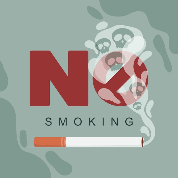 Вектор Баннер для некурящих. всемирный день без табака. векторная иллюстрация
