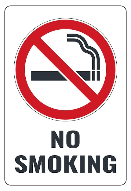 No smoking cigarette sign on white background