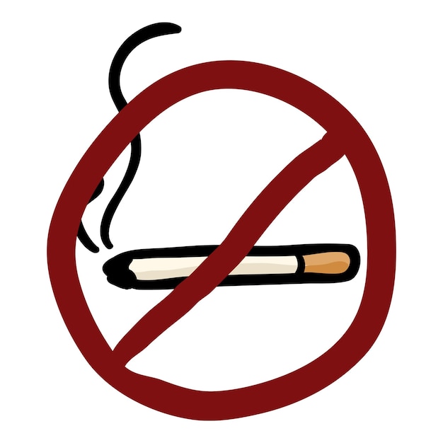 No Smoking Doodle Icon Prohibition Sign