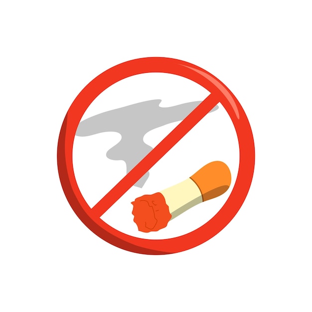 Vector no smoking flat design vector illustration