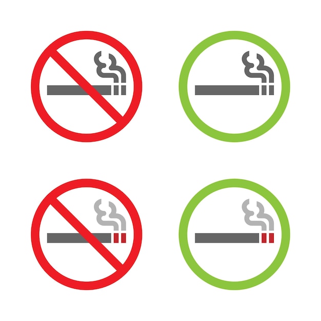 без курения иконка без курения и дымовая зона изолированный запас вектора