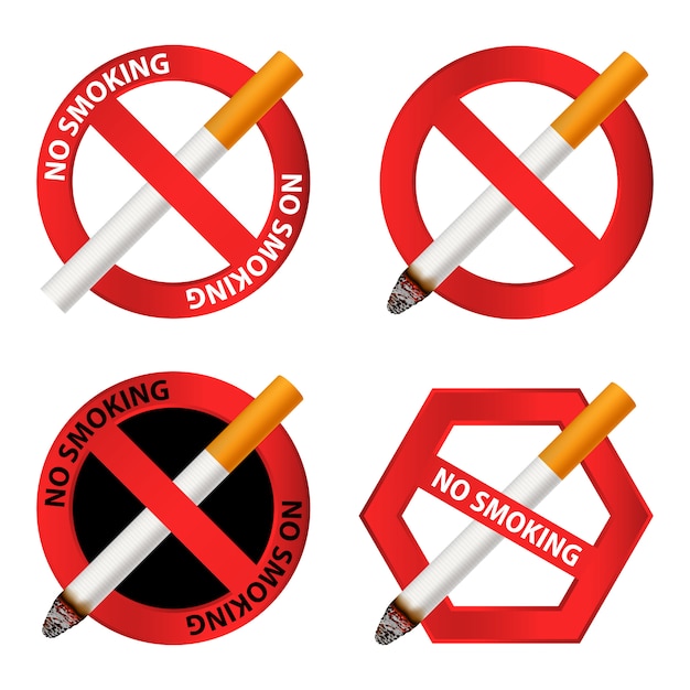 Vector no smoking icon set