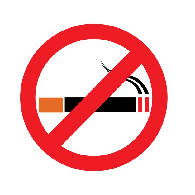 Vector no smoking icon vector logo template illustratie ontwerp