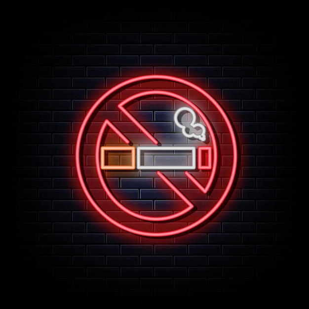 No smoking neon sign  bright signboard  light