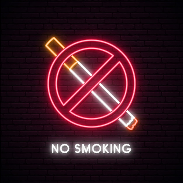 No smoking neon sign.