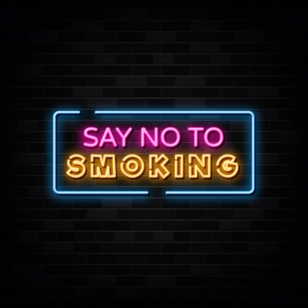 Segno di testo al neon non fumatori