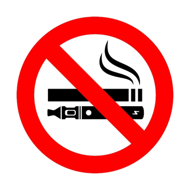 No smoking no vaping sign forbidden sign icon isolated on white background vector illustration