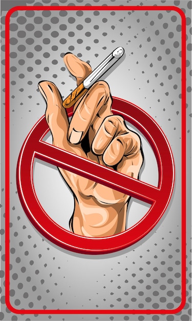 No smoking sign cartoon