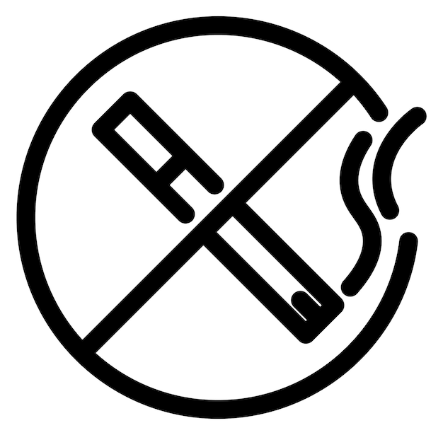 Vector no smoking sign cigarette forbidden linear sign