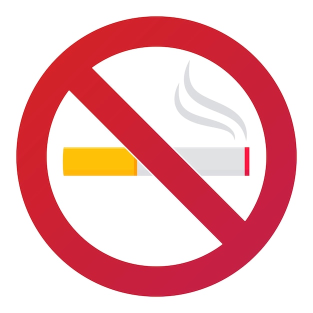 Вектор Запрет на курение икона запретного знака изолирована на белом фоне векторная иллюстрация