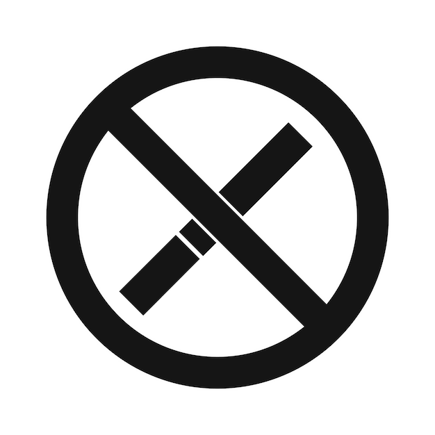 Vector no smoking sign icon in simple style on a white background
