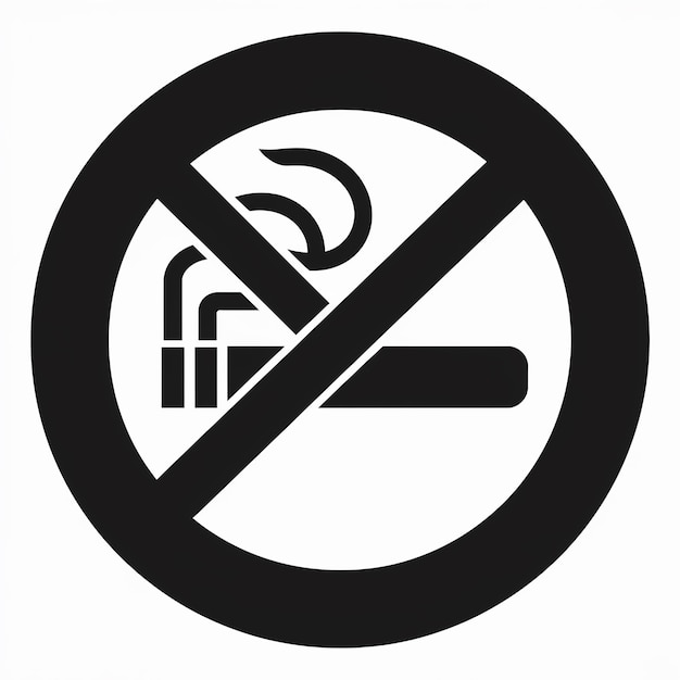 Vector a no smoking sign is posted on a white background