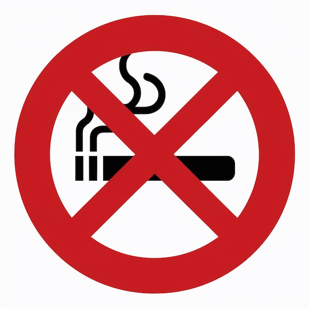 a no smoking sign is shown with a red circle