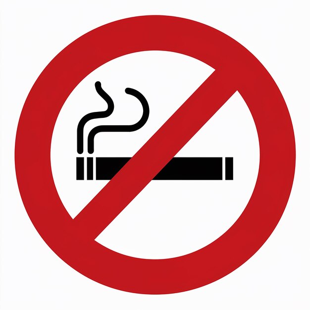 Vector a no smoking sign is shown with a red circle