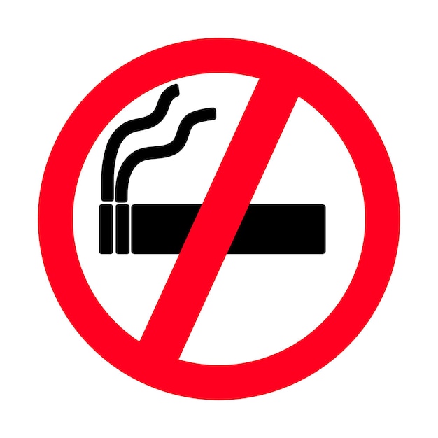 Vector no smoking sign smokers warning addiction prohibit vector illustration