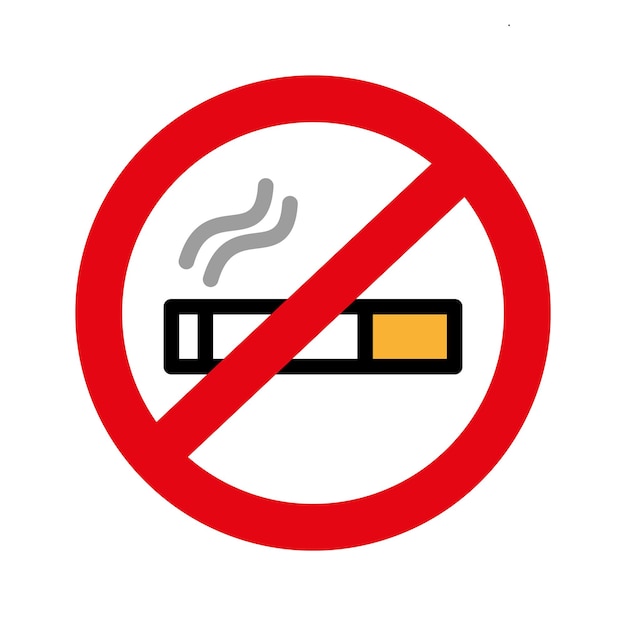 Vettore icona del glifo con il colore del vettore del simbolo del segno per non fumare