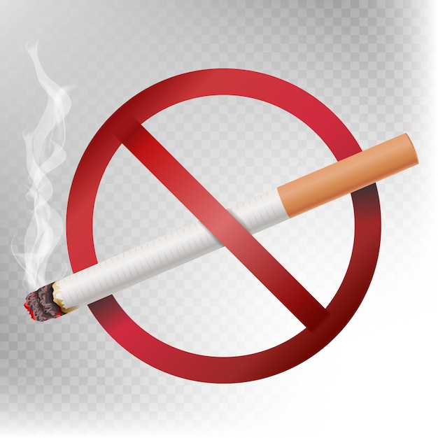 No Smoking Sign Vector. Illustration Isolated On Transparent Background. 