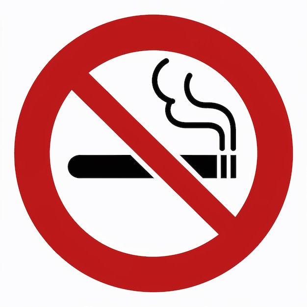 Vector a no smoking sign with a red circle and a no smoking sign