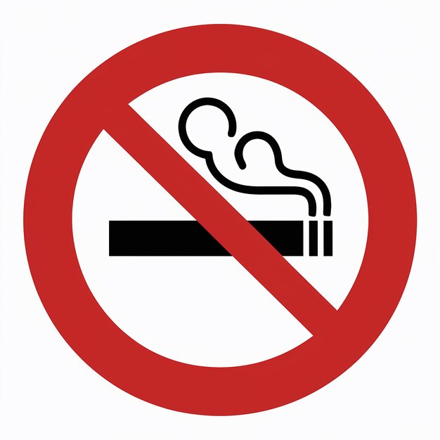 a no smoking sign with a red circle and a no smoking sign