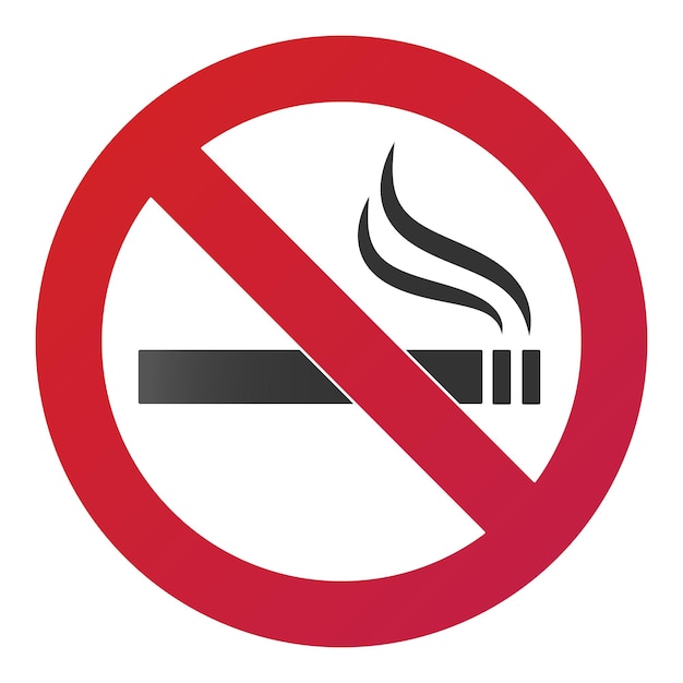 No smoking sign with smoke forbidden sign icon isolated on white background vector illustration