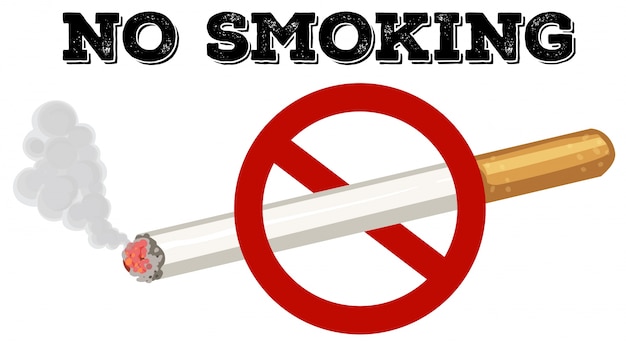 Vector no smoking sign with text and picture