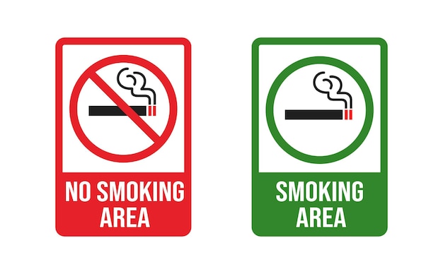 No smoking and smoking area logo