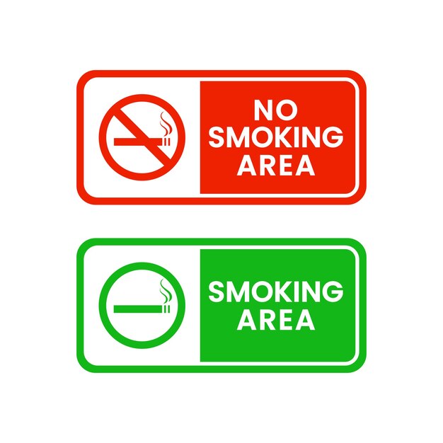 No smoking and smoking area Sign set. Smoking vector icon