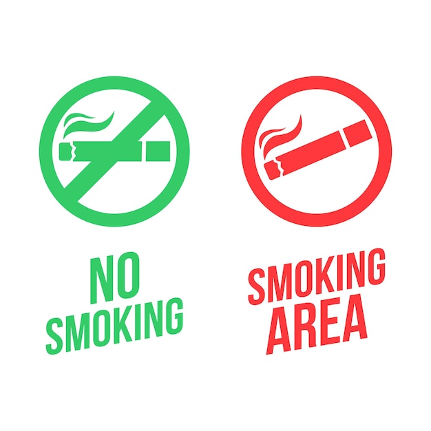 No smoking and Smoking area signs