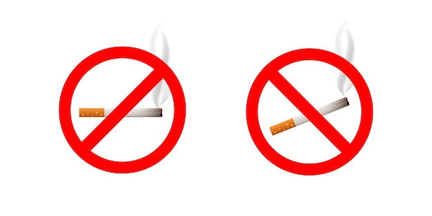 Vector no smoking vector illustration tobacco cigarette smoke prohibition