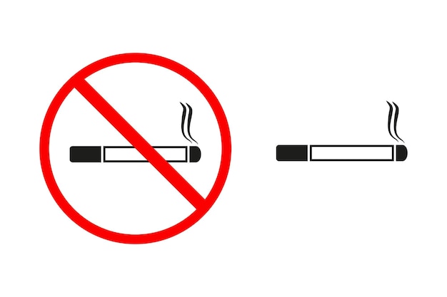 No smoking vector illustration on white backboard. Smoking and no smoking area.