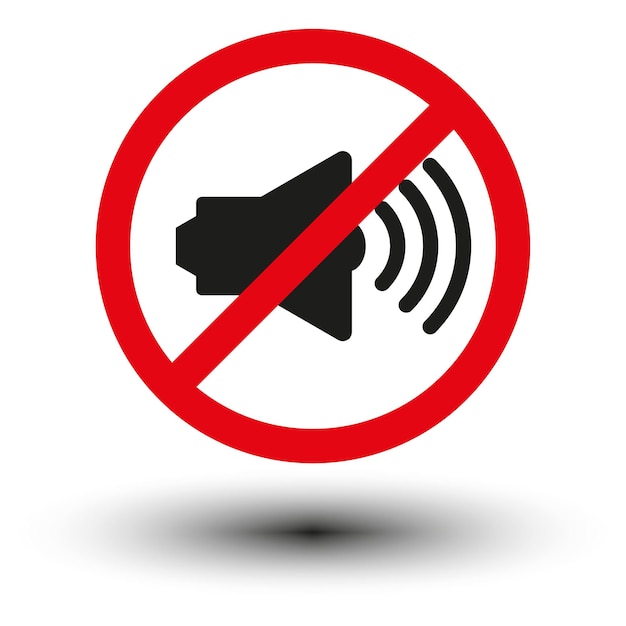 Vector no sound icon with prohibited sign vector illustration eps 10