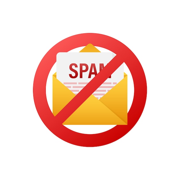 No spam icon. email envelope icon symbol vector illustration. message icon.