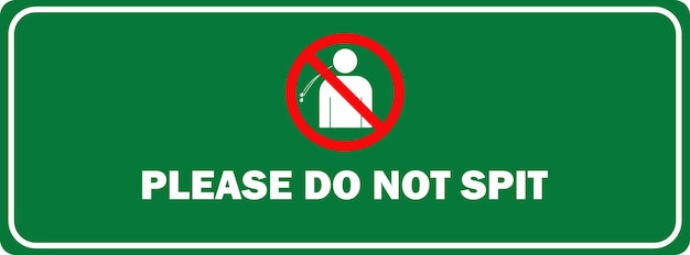 No Spitting icon board vector No Spitting sign Do Not Spit Here