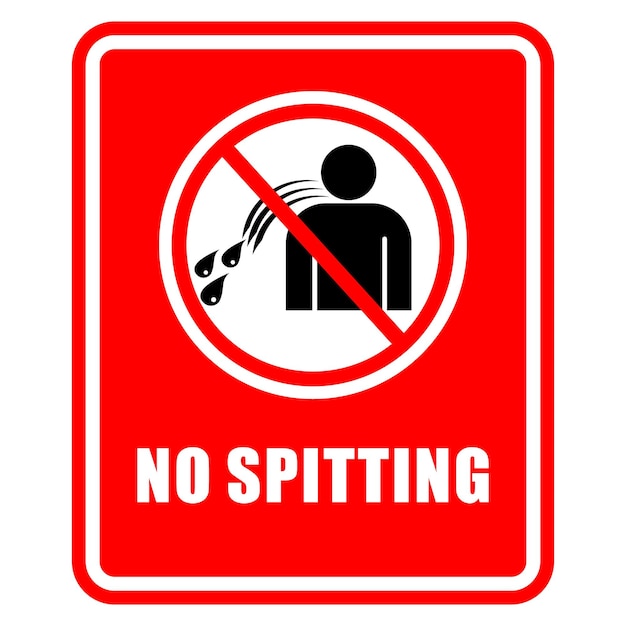 No Spitting, sign and label vector