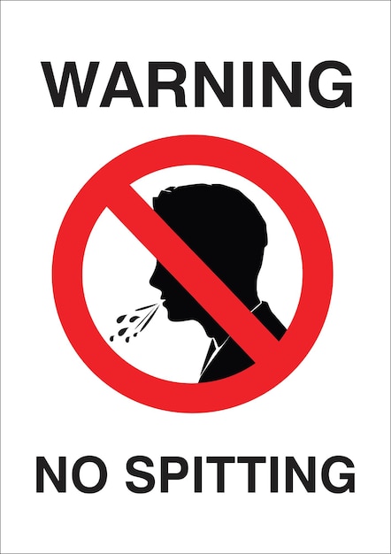 No spitting sign