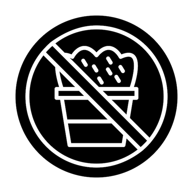 No Sweet Glyph Solid Black Illustration