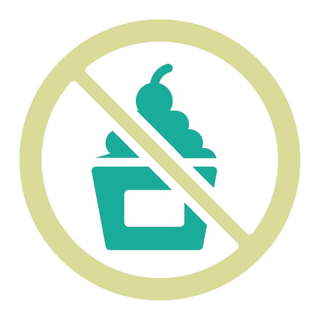 No Sweet vector icon illustration of Dental Care iconset