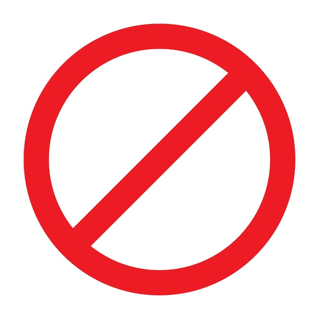 Вектор Круг без символа. запрещающий красный знак остановки. нет символа входа.