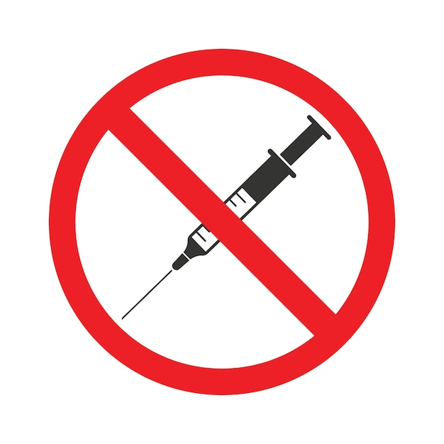 No syringe icon, anti vaccination symbol. for your design