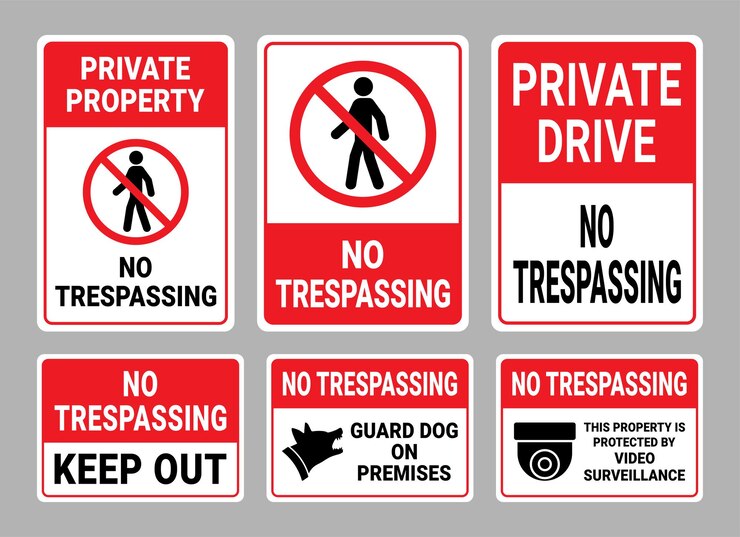 Vector no trespassing signs
