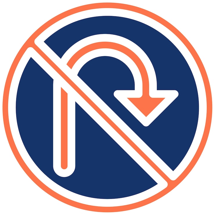 वेक्टर no u turn vector illustration
