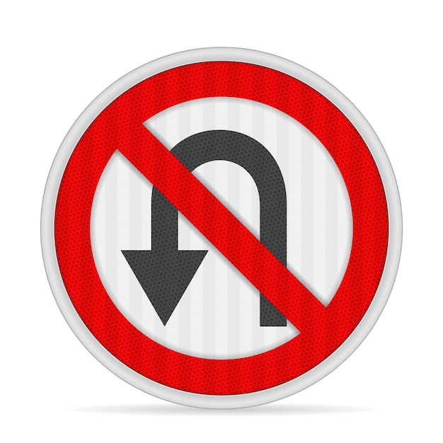 Vector no uturn road sign