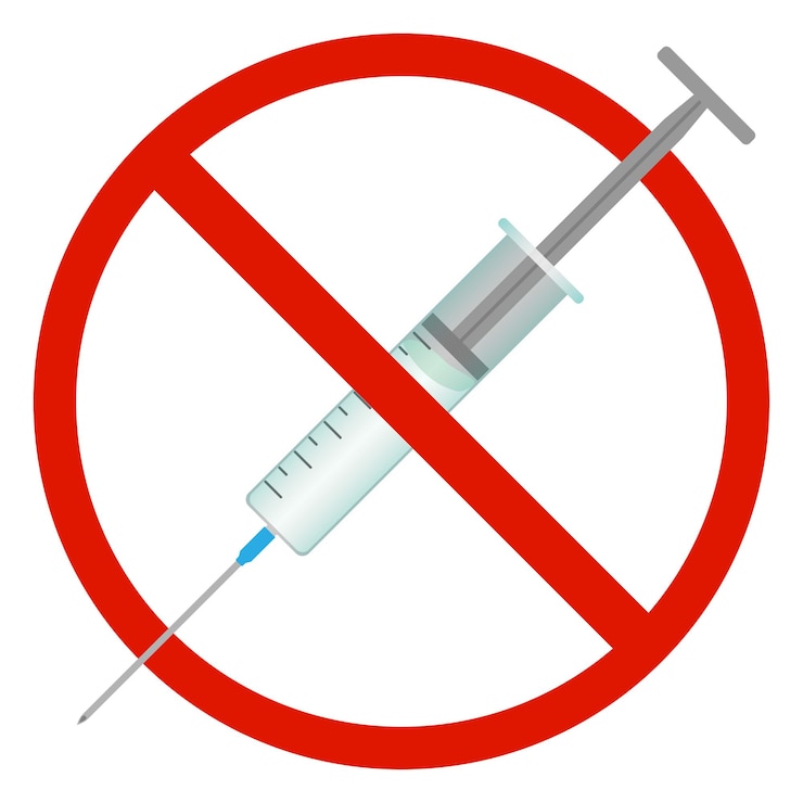 Vector no vaccination sign
