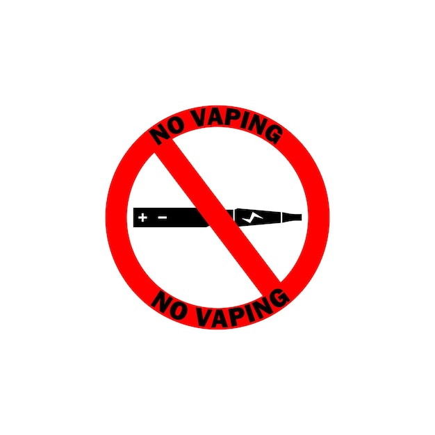 Vector no vaping allowed sign. flat icon in red circle