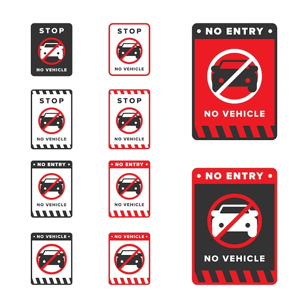 No vehicle icon sign vector red color