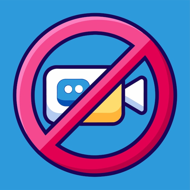 Vector no video recording sign or video prohibit icon